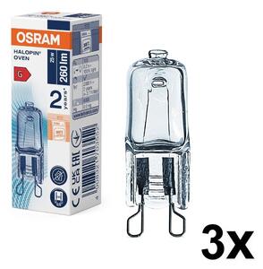 SADA 3x žiaroviek do rúry HALOPIN G9/25W/230V 2700K - Osram