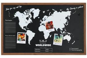 Magnetická tabuľa s mapou World, 78x48 cm