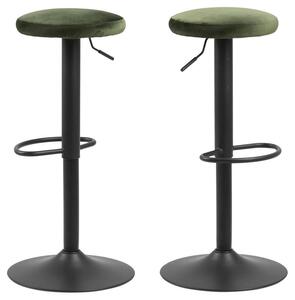 Moderná barová stolička Nenna, čierna-lesno zelená