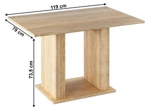 KONDELA Jedálenský stôl, dub sonoma, 119x79 cm, BISTRO