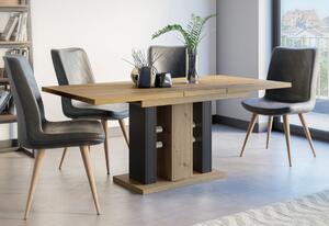 Rozkladací jedálenský stôl MILOT, 140/180x75x90, artisan/čierna