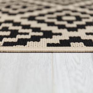 Flair Rugs koberce Kusový koberec Florence Alfresco Moretti Black/Beige kruh - 160x160 (priemer) kruh cm