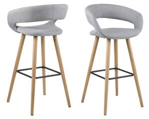Dizajnová barová stolička Natania, svetlo šedá
