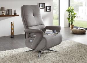 (2957) M RELAX elektrické polohovacie TV kreslo USB šedé