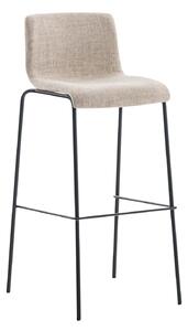 Barová stolička Hoover ~ látka, kovové nohy čierne - Krémová