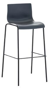 Barová stolička Hoover ~ plast, kovové nohy čierne - Sivá
