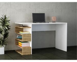 Písací stôl SNAKE biela/orech