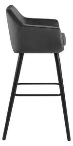 Dizajnová barová stolička Almond, tmavosivá / tmavohnedá