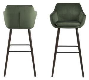 Dizajnová barová stolička Almond, lesnícka zelená