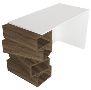 Písací stôl JENGA biela/orech