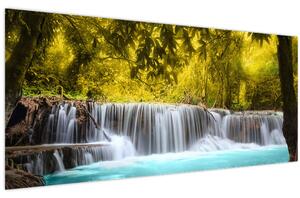 Obraz - Vodopád, s jasnými farbami (120x50 cm)