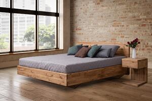Dubová masívna posteľ Pavla, vrátane roštu a úložného priestoru - 90x200 cm