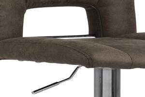 Dizajnová barová stolička Almonzo, svetlohnedá / chrómová