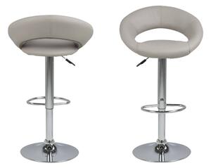 Dizajnová barová stolička Navi, šedohnedá a chrómová