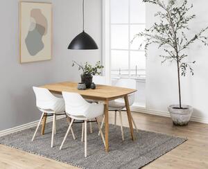 Dizajnová jedálenska stolička Narda, biela a prírodná
