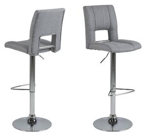 Dizajnová barová stolička Almonzo, svetlosivá / chrómová