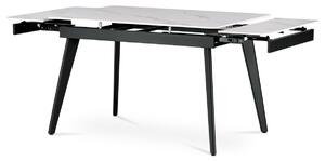 Autronic - Jedálenský stôl 120+30+30x80 cm, keramická doska sivý mramor, kov, čierny matný lak - HT-405M WT VÝPRODEJ