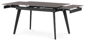 Autronic - Jedálenský stôl 120+30+30x80 cm, keramická doska sivý mramor, kov, čierny matný lak - HT-405M GREY VÝPRODEJ