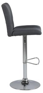 Dizajnová barová stolička Nerine, tmavo šedá a chrómová-tkanina