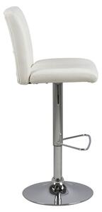 Dizajnová barová stolička Nerine, biela a chrómová-ekokoža