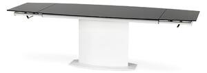 Sklenený rozkladací jedálenský stôl Anderson - čierna / biela