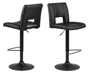 Dizajnová barová stolička Nerine, čierna-ekokoža