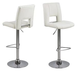 Dizajnová barová stolička Almonzo, biela / chrómová - otvorené balenie