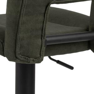 Dizajnová barová stolička Nerine, olivovo zelená a čierna