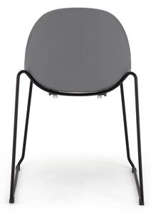 Súprava 2 sivých jedálenských stoličiek s čiernymi nohami Selection Viva
