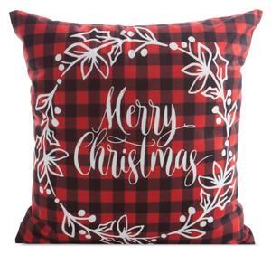 VIANOČNÁ DEKORAČNÁ OBLIEČKA NA VANKÚŠ MERRY1 45X45 CM VZOROVANÁ