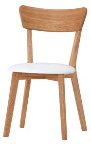 Dubová stolička Diana biela koženka - lak