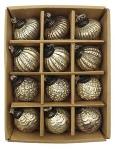 Vianočná guľa Antique Champagne Ø 5,5 cm – set 12 ks