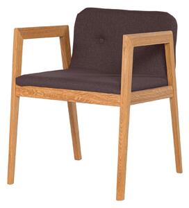 Dubová olejovaná polstrovaná stoličky ID hnedá látka