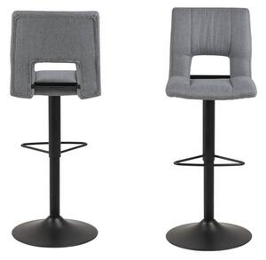 Dizajnová barová stolička Nerine, svetlo šedá a čierna-tkanina