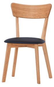 Dubová olejovaná stolička Diana čierna koženka