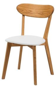 Dubová olejovaná polstrovaná stolička Isku - čierna koženka