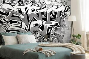 Samolepiaca tapeta šedý Street Art nápis so sprejmi