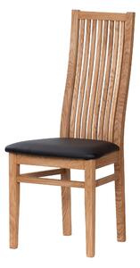 Dubová olejovaná stolička Sandra s čiernou koženkou