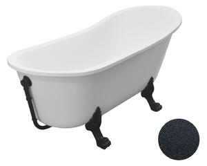 Besco Akrylátová voľne stojaca vaňa Olaya Glam G 160x68 s prepadom BESCO-Typ výpuste: bez odpadového sifónu, BESCO-Nôžky: Čierna mat