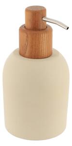 Dávkovač mydla Silvestre, béžová/s drevenými prvkami, 230 ml