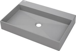 Deante Umývadlo na dosku Correo 60x40 cm granit - CQR SU6S, granit, sivá metalic