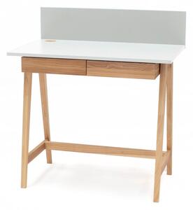 Biely písací stôl s podnožím z jaseňového dreva Ragaba Luka, dĺžka 85 cm