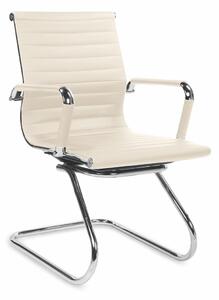 Kancelárska stolička s podrúčkami Prestige Skid - krémová