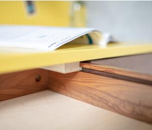 Zelený písací stôl s podnožím z jaseňového dreva Ragaba Luka Oak, dĺžka 85 cm