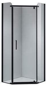 BPS-koupelny Päťuholníkový sprchový kút KZ91B BL 90x90 čierna/transparent - bez vaničky