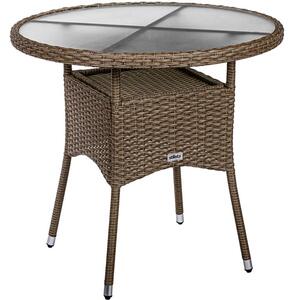 STILISTA odkladací stolík 80 x 80 x 75 cm polyratan, krémový