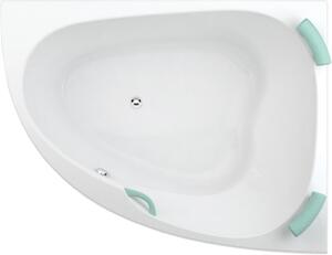 Teiko Asymetrická rohová vaňa SPINELL 160 PRAVÁ 160x125x54 cm / objem: 360 l