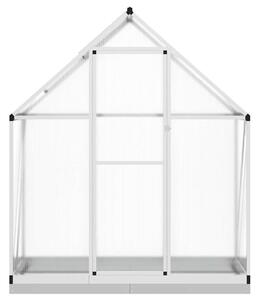 Skleník so základovým rámom strieborný 169x58x202 cm hliník