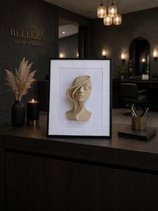 Minimalistický 3D obraz – ženský profil v ráme | moderná dekorácia na stenu