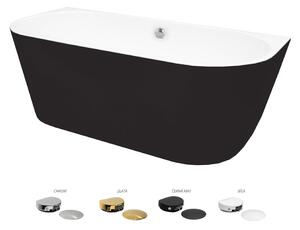 Besco Akrylátová voľne stojaca vaňa Vica NEW BW CC/NP 150x80 (160x80, 170x80), napúšťanie cez prepad BESCO-Typ výpuste: McAlpine Click-Clack s napúšťaním cez prepad, chróm, BESCO-Rozmery: 150x80